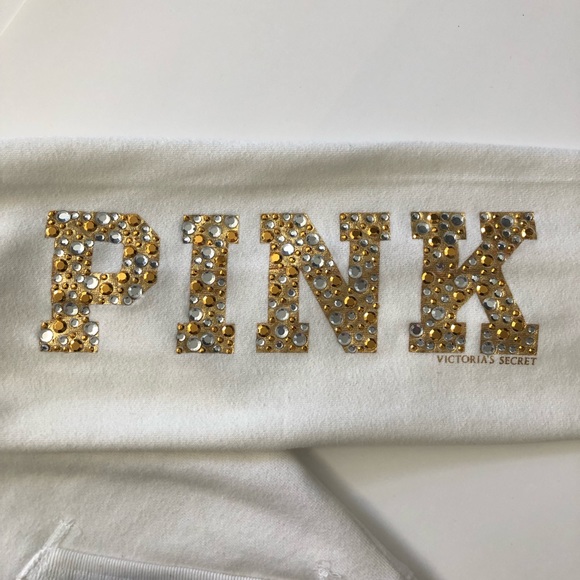 PINK Rhinestone Metallic Peace Sign Zip-Up Hoodie - Picture 5 of 10